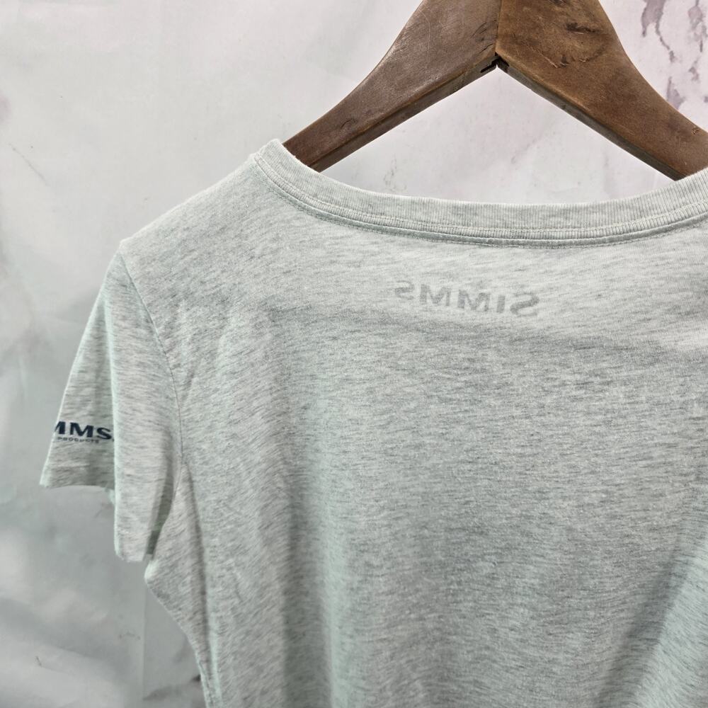 Simms T Shirt Womens Large Gray Blue Fish Short Sleeve Crew Neck - Picture 6 of 11